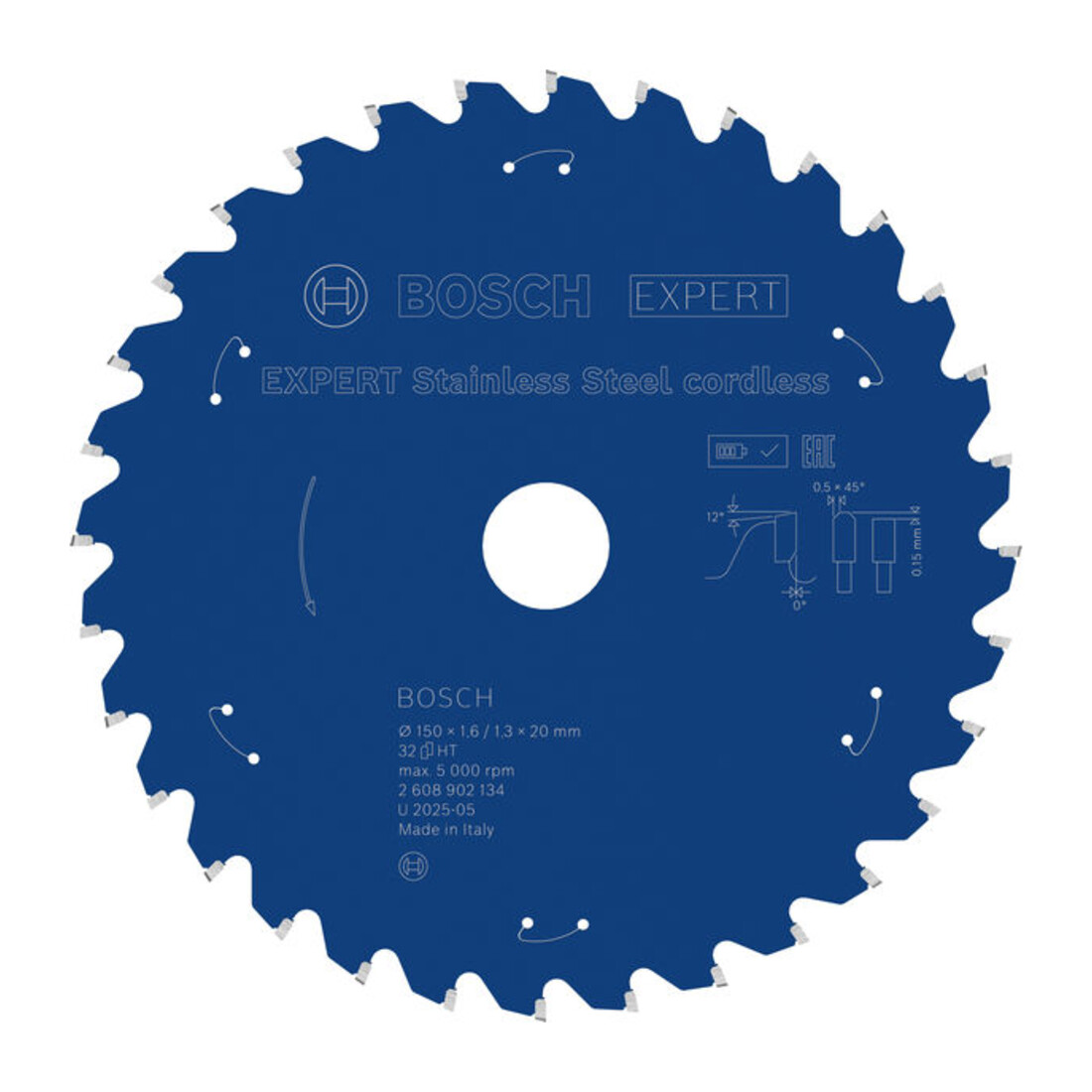 Bosch EXPERT Stainless Steel Kreissägeblatt, 150x20 mm, Z32