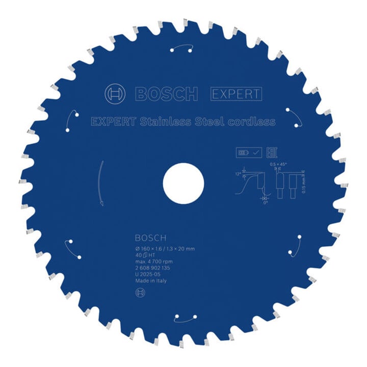 Bosch EXPERT Stainless Steel Kreissägeblatt, 160x20 mm, Z40