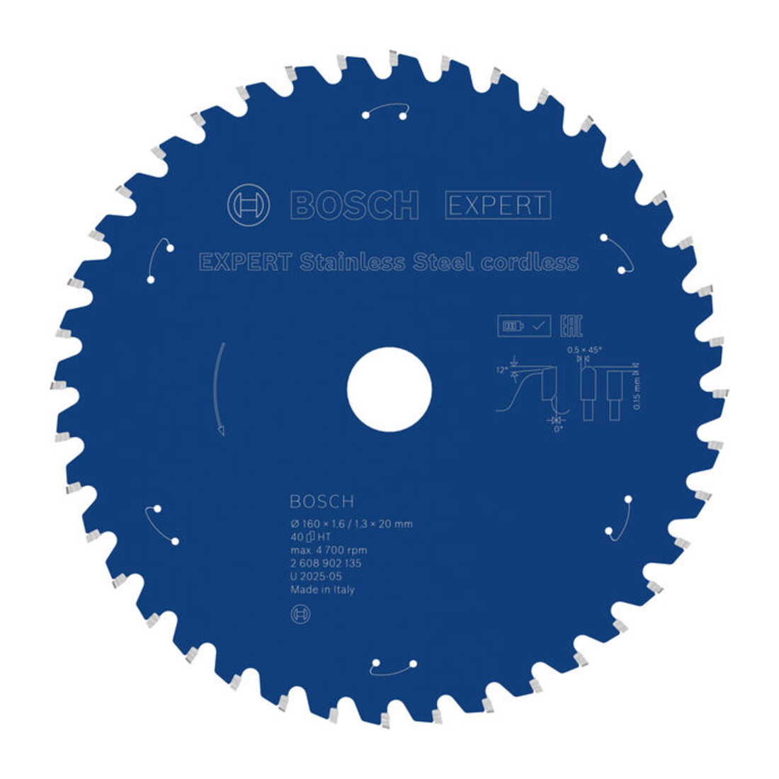 Bosch EXPERT Stainless Steel Kreissägeblatt, 160x20 mm, Z40