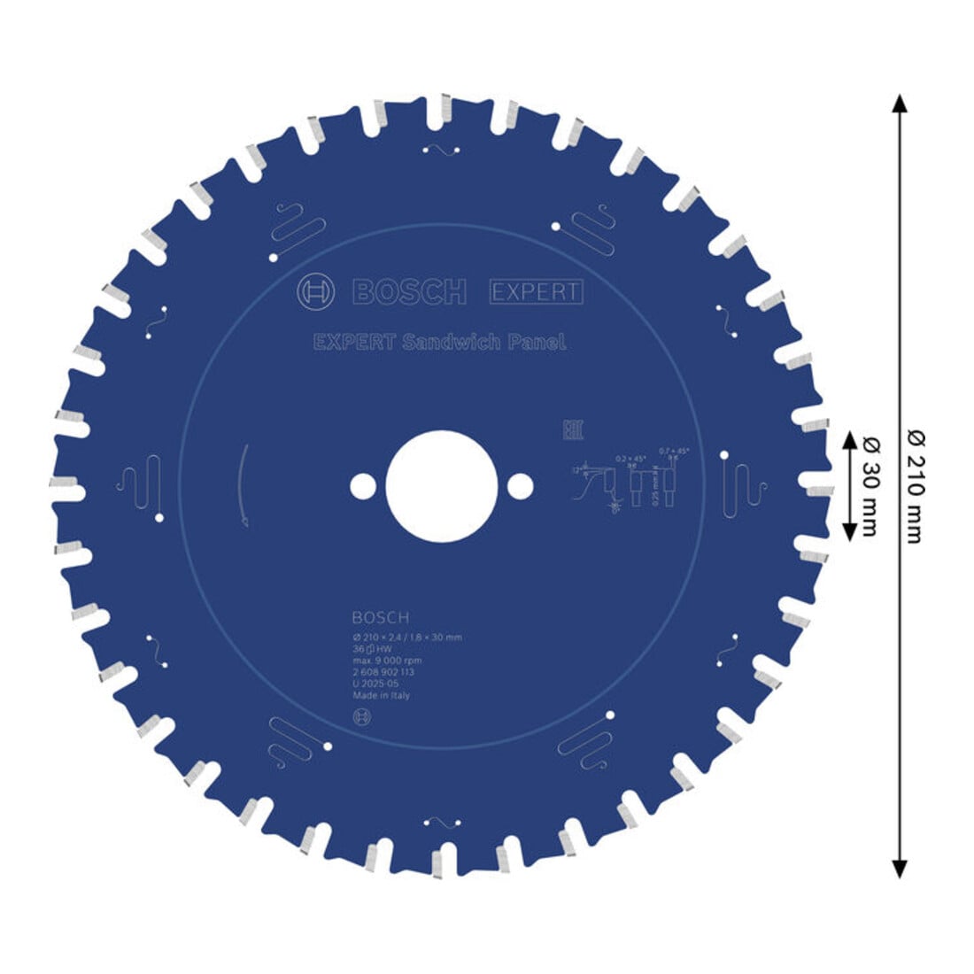 Bosch EXPERT Stalen cirkelzaagblad, 210x30 mm, Z36