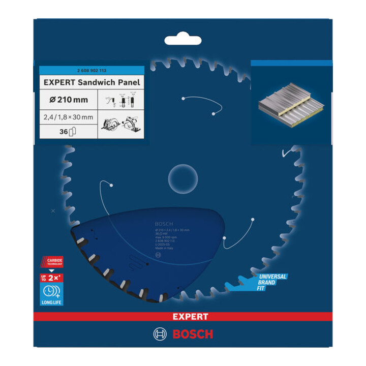 Bosch EXPERT Stalen cirkelzaagblad, 210x30 mm, Z36