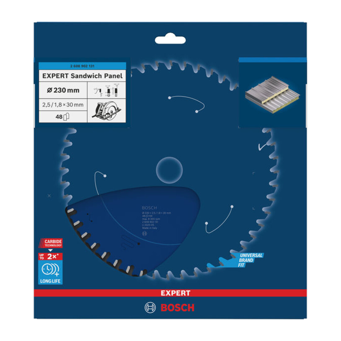 Bosch EXPERT Stalen cirkelzaagblad, 230x30 mm, Z48