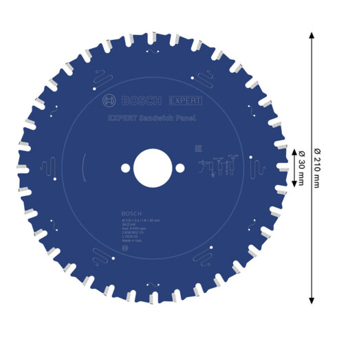 Bosch EXPERT Steel Kreissägeblatt, 210x30 mm,Z36