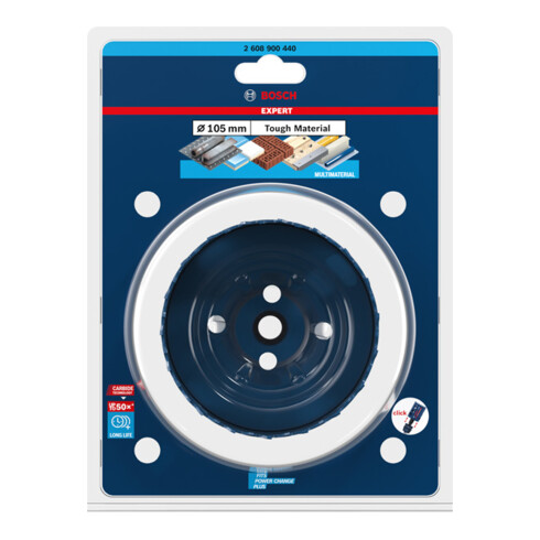 Bosch EXPERT Tough Material Lochsäge 105 x 60mm für Dreh- und Schlagbohrer