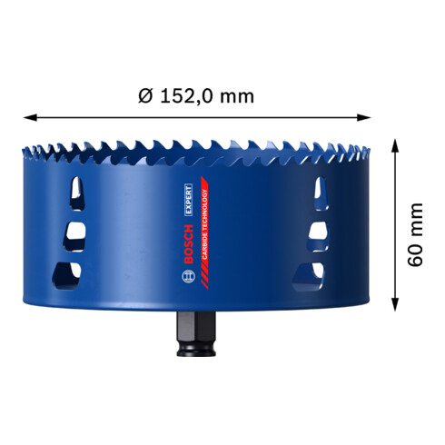 Bosch EXPERT Tough Material Lochsäge 152 x 60mm für Dreh- und Schlagbohrer