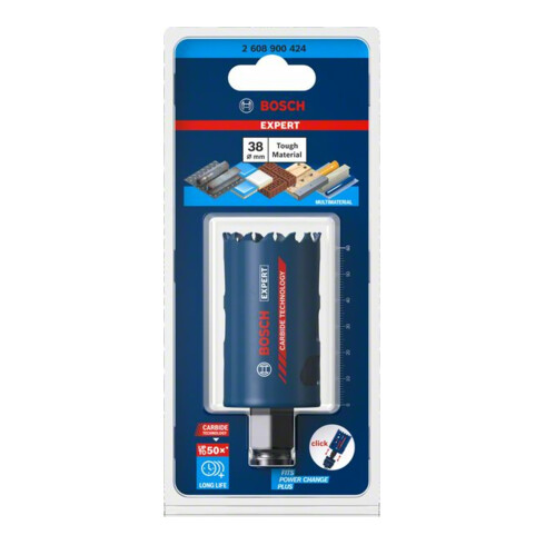 Bosch EXPERT Tough Material Lochsäge 38 x 60mm für Dreh- und Schlagbohrer