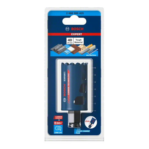 Bosch EXPERT Tough Material Lochsäge 40 x 60mm für Dreh- und Schlagbohrer