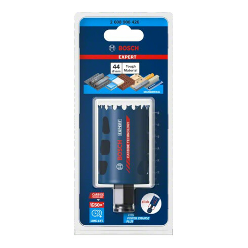 Bosch EXPERT Tough Material Lochsäge 44 x 60mm für Dreh- und Schlagbohrer