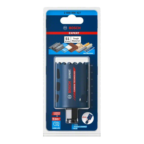 Bosch EXPERT Tough Material Lochsäge 51 x 60mm für Dreh- und Schlagbohrer