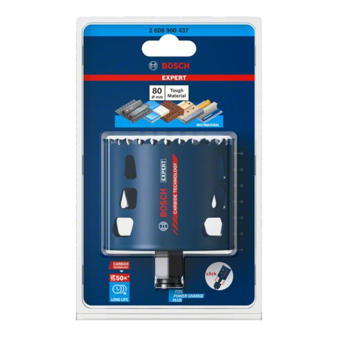 Bosch EXPERT Tough Material Lochsäge 80 x 60mm für Dreh- und Schlagbohrer