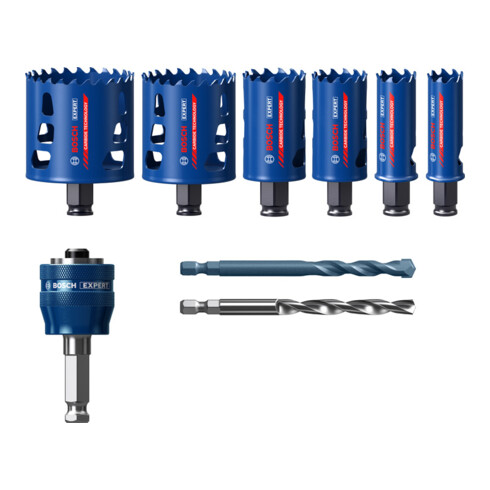Bosch EXPERT Tough Material Lochsäge-Set 22/25/35/51/60/68mm 9-tlg. für Dreh- und Schlagbohrer