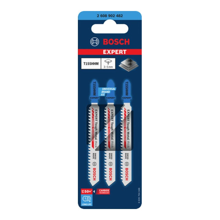 Bosch EXPERT Tough Metal thick T155HHM Stichsägeblatt, 3 Stk.