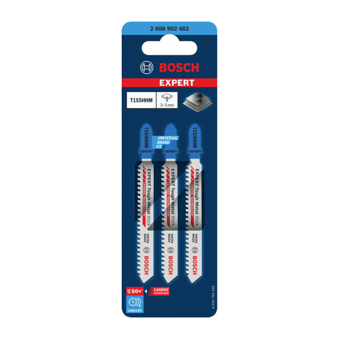 Bosch EXPERT Tough Metal thick T155HHM Stichsägeblatt, 3 Stk.