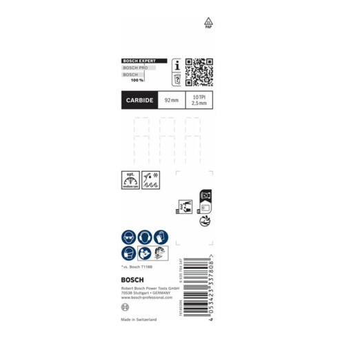 Bosch EXPERT Tough Metal thick T155HHM Stichsägeblatt, 3 Stk.