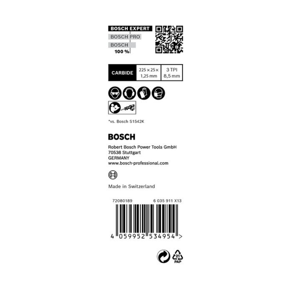 Bosch Expert ‘Tough Wood’ S 1142 KHM Säbelsägeblatt