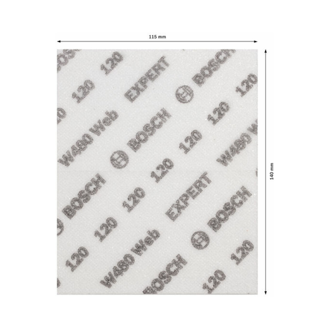 Bosch EXPERT W480 Feuille de ponçage à main 1/4, 115 x 140 mm, G120