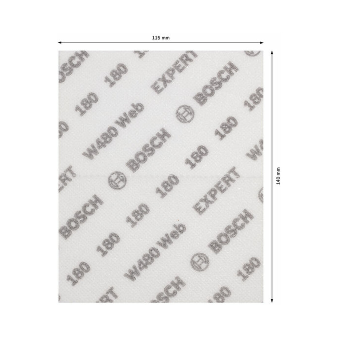 Bosch EXPERT W480 Web 1/4 Handschleifblatt, 115 x 140 mm, G180