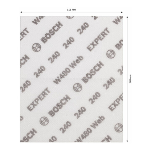 Bosch EXPERT W480 Web 1/4 Handschleifblatt, 115 x 140 mm, G240