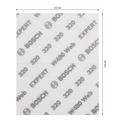 Bosch EXPERT W480 Web 1/4 Handschleifblatt, 115 x 140 mm, G320