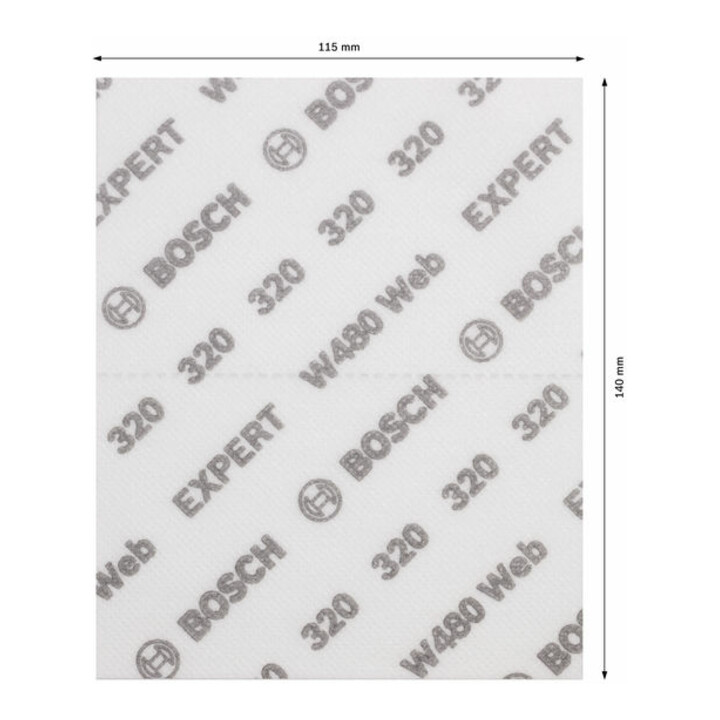 Bosch EXPERT W480 Web 1/4 Handschleifblatt, 115 x 140 mm, G320