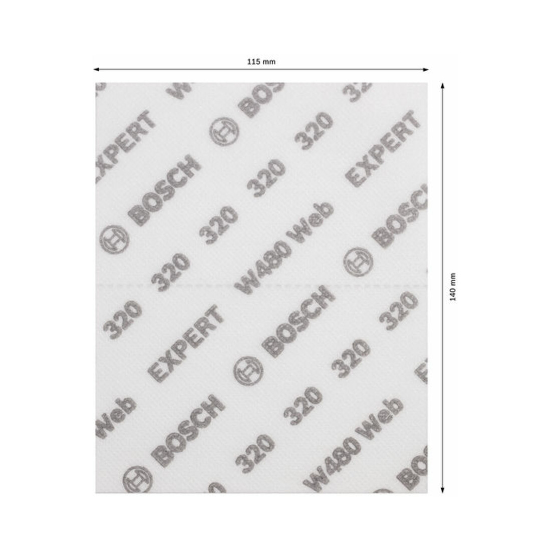 Bosch EXPERT W480 Web 1/4 Handschleifblatt, 115 x 140 mm, G320