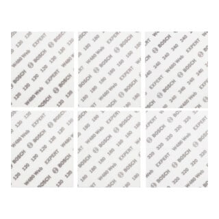 Bosch EXPERT W480 Web 1/4 Handschleifblatt-Set, 115x140 mm, G120/G180/G24/G320, 6-tlg.
