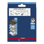 Bosch EXPERT W480 Web 1/4 Handschleifblatt-Set, 115x140 mm, G120/G180/G240/G320 9-tlg.-2