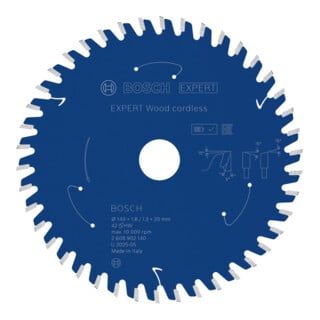 Bosch EXPERT Wood Cirkelzaagblad, 140x1,8x20 mm, Z42 met reductiering