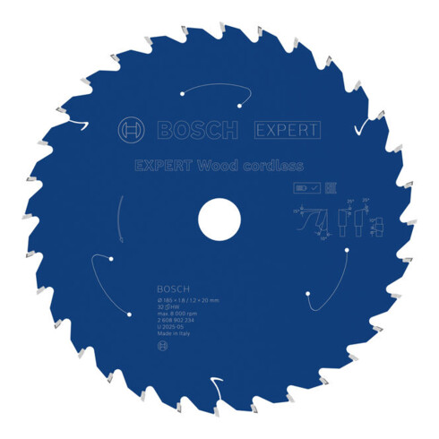 Bosch EXPERT Wood cirkelzaagblad, 185x1,8x20 mm, Z32