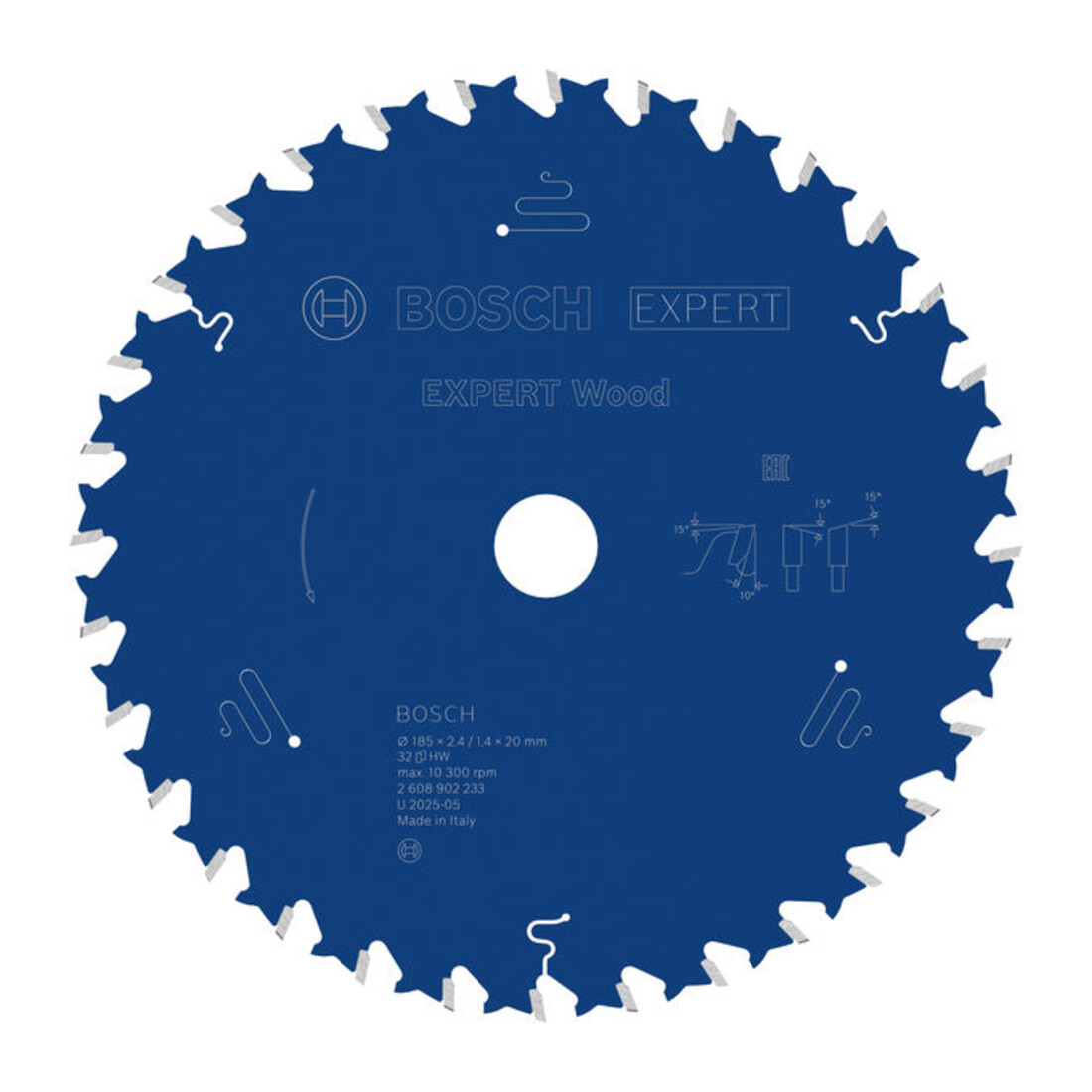 Bosch EXPERT Wood cirkelzaagblad, 185x2,4x20 mm, Z32