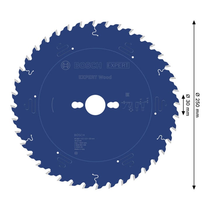 Bosch EXPERT Wood Cirkelzaagblad, 250x3,2x30 mm, Z40