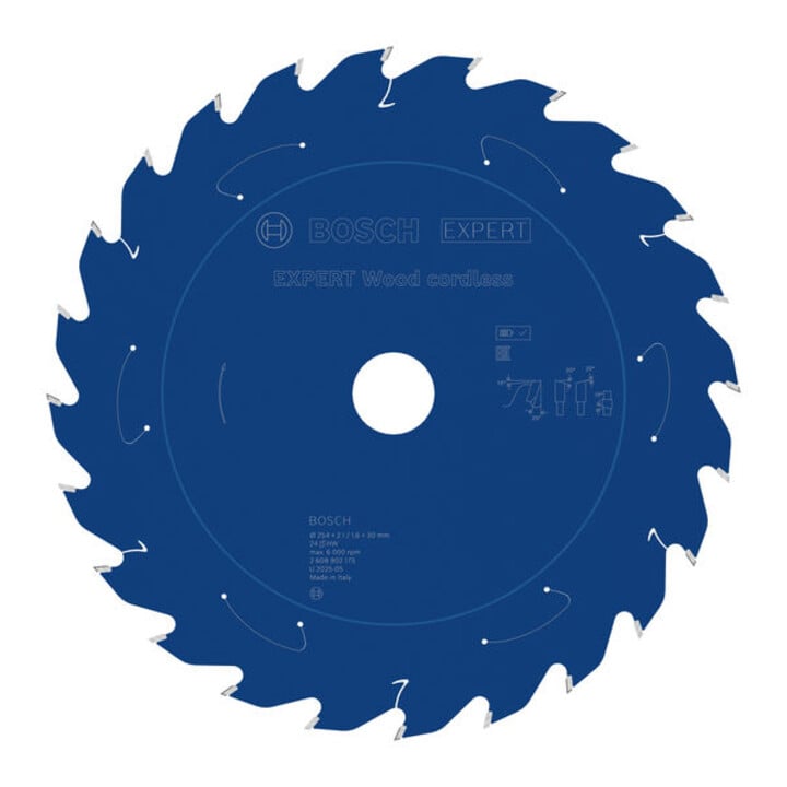 Bosch EXPERT Wood cirkelzaagblad, 254x2,1x30 mm, Z24, tandhoek 25°