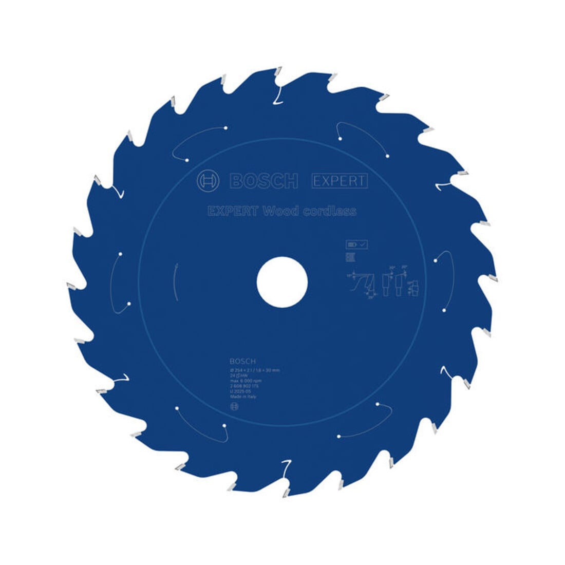 Bosch EXPERT Wood cirkelzaagblad, 254x2,1x30 mm, Z24, tandhoek 25°