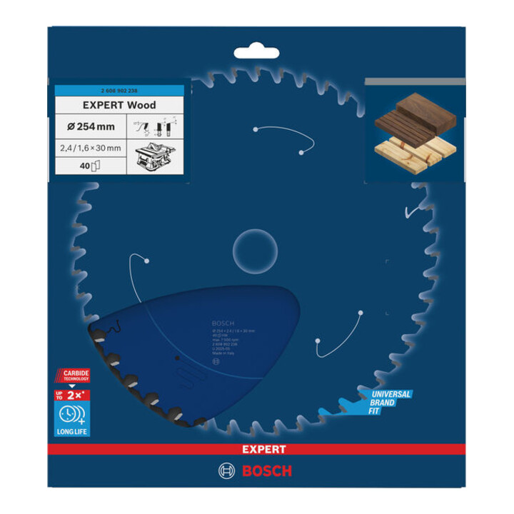 Bosch EXPERT Wood Cirkelzaagblad, 254x2,4x30 mm, Z40