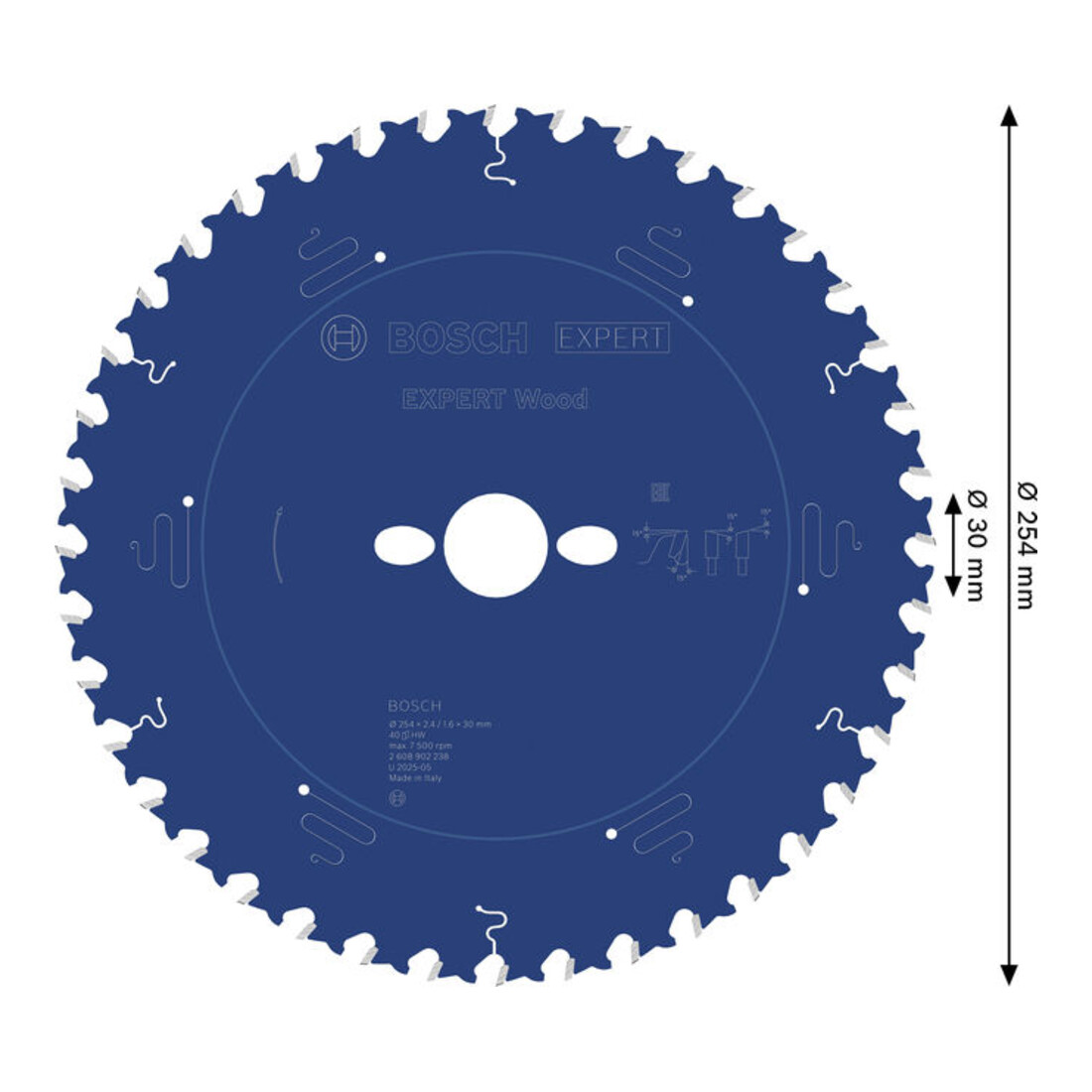 Bosch EXPERT Wood Cirkelzaagblad, 254x2,4x30 mm, Z40