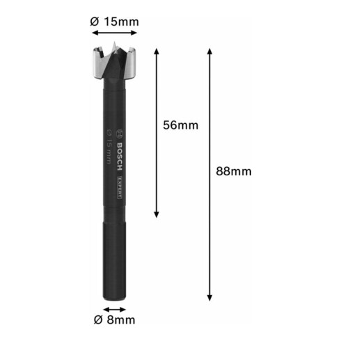 Bosch EXPERT Wood Forstnerbohrer, 15 mm, D8 mm