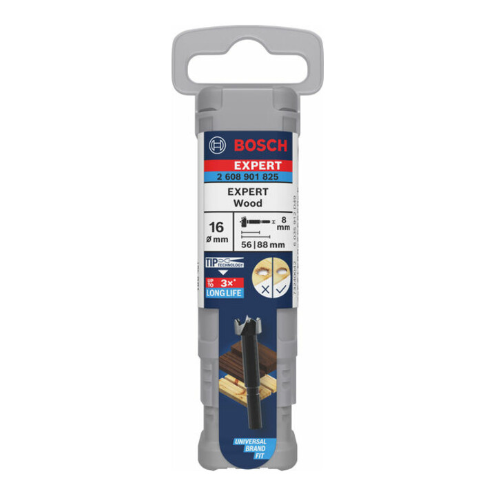 Bosch EXPERT Wood Forstnerbohrer, 16 mm, D8 mm