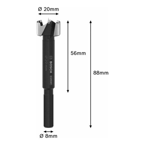 Bosch EXPERT Wood Forstnerbohrer, 20 mm, D8 mm