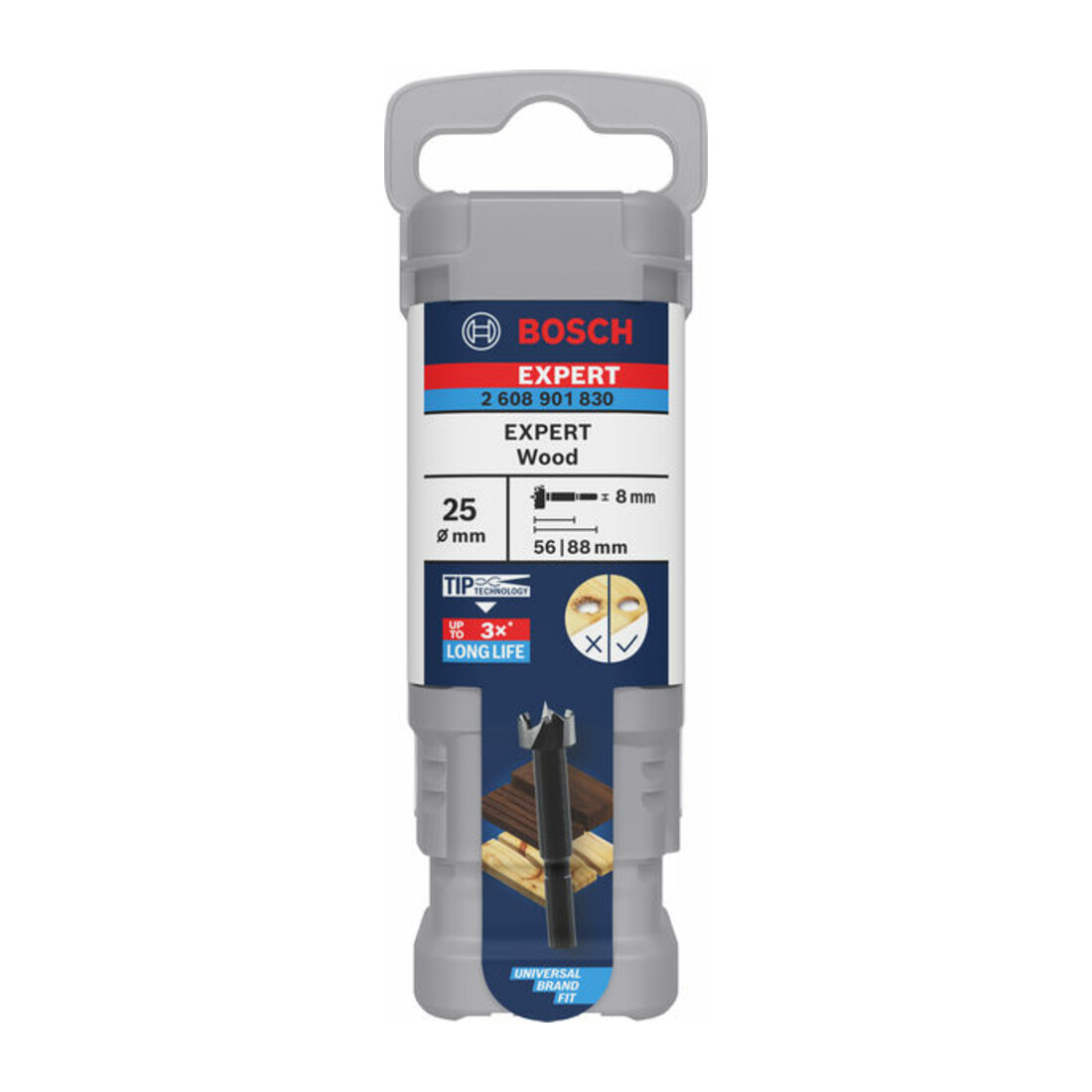 Bosch EXPERT Wood Forstnerbohrer, 25 mm, D8 mm