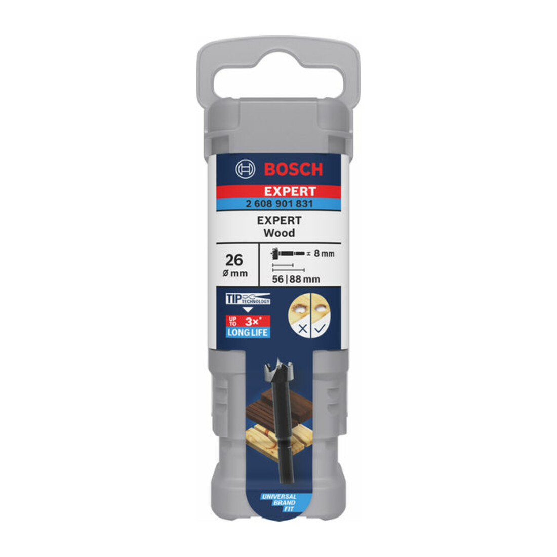 Bosch EXPERT Wood Forstnerbohrer, 26 mm, D8 mm