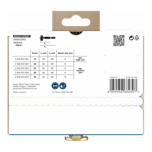 Bosch EXPERT Wood Forstnerbohrersatz, 5-tlg.