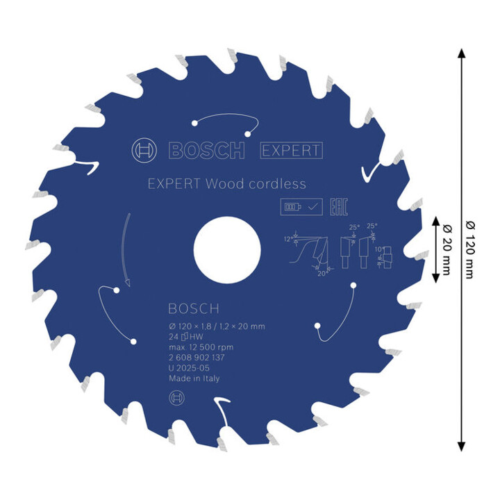 Bosch EXPERT Wood Kreissägeblatt, 120x20 mm, Z24