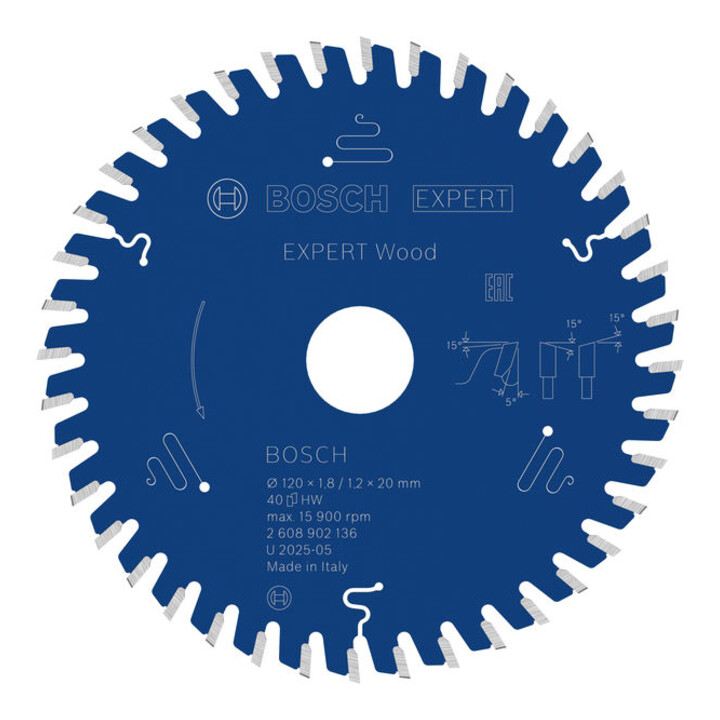 Bosch EXPERT Wood Kreissägeblatt, 120x20 mm, Z40