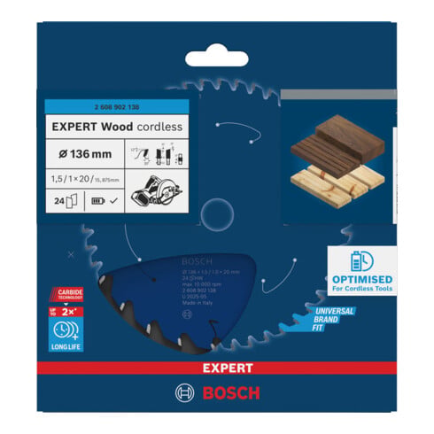 Bosch EXPERT Wood Kreissägeblatt, 136x20 mm, Z24