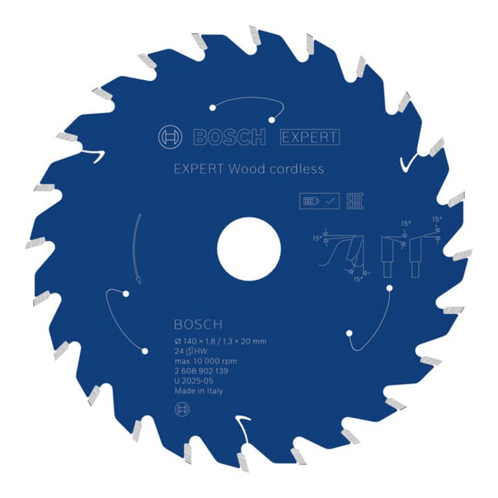 Bosch EXPERT Wood Kreissägeblatt, 140x1,8x20 mm, Z24 mit Reduzierring