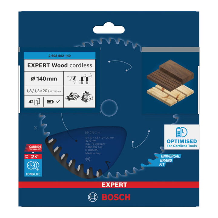 Bosch EXPERT Wood Kreissägeblatt, 140x1,8x20 mm, Z42 mit Reduzierring