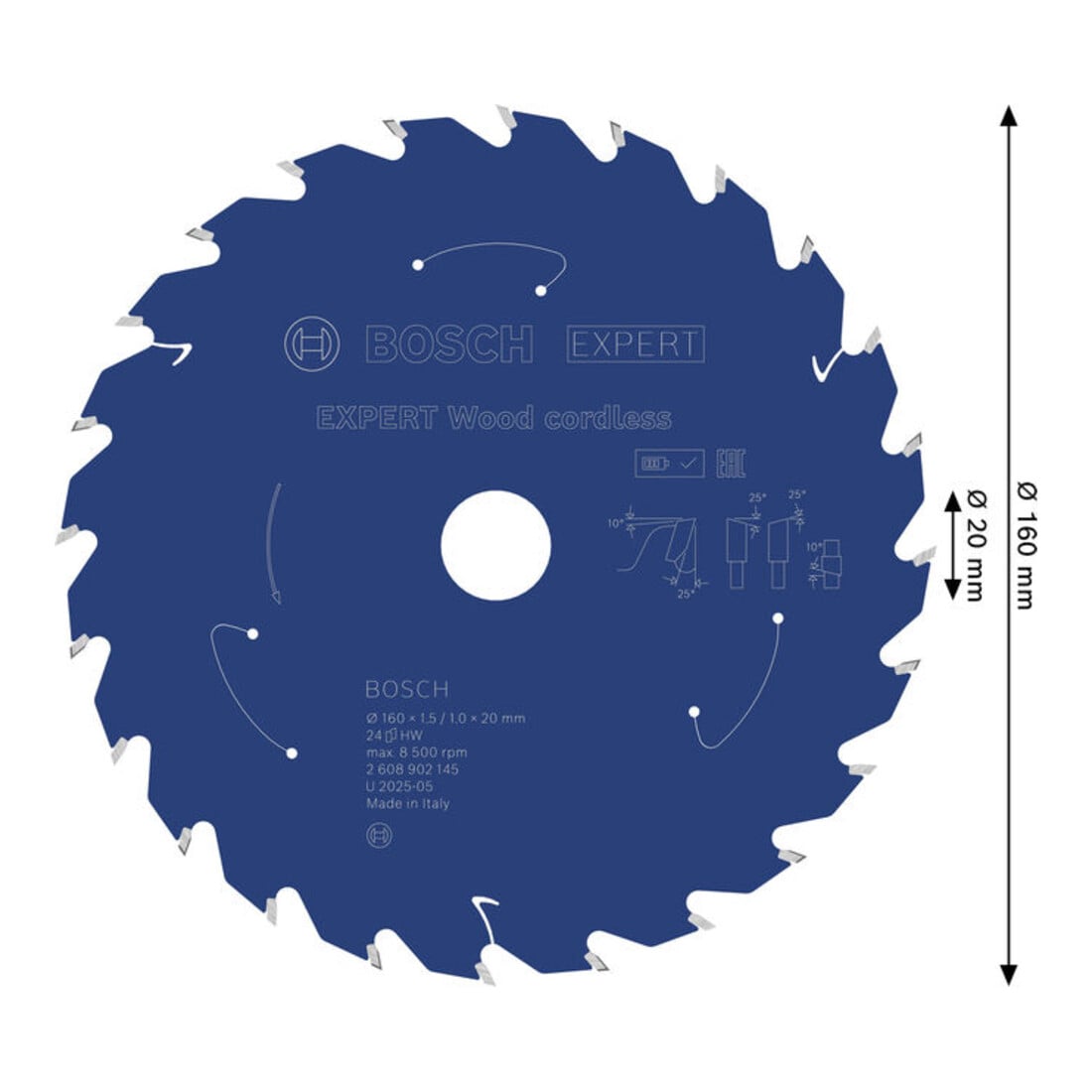 Bosch EXPERT Wood Kreissägeblatt, 160x1,45x20 mm, Z24