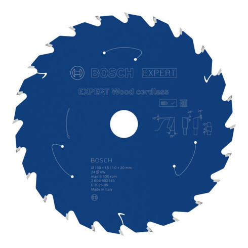 Bosch EXPERT Wood Kreissägeblatt, 160x1,45x20 mm, Z24