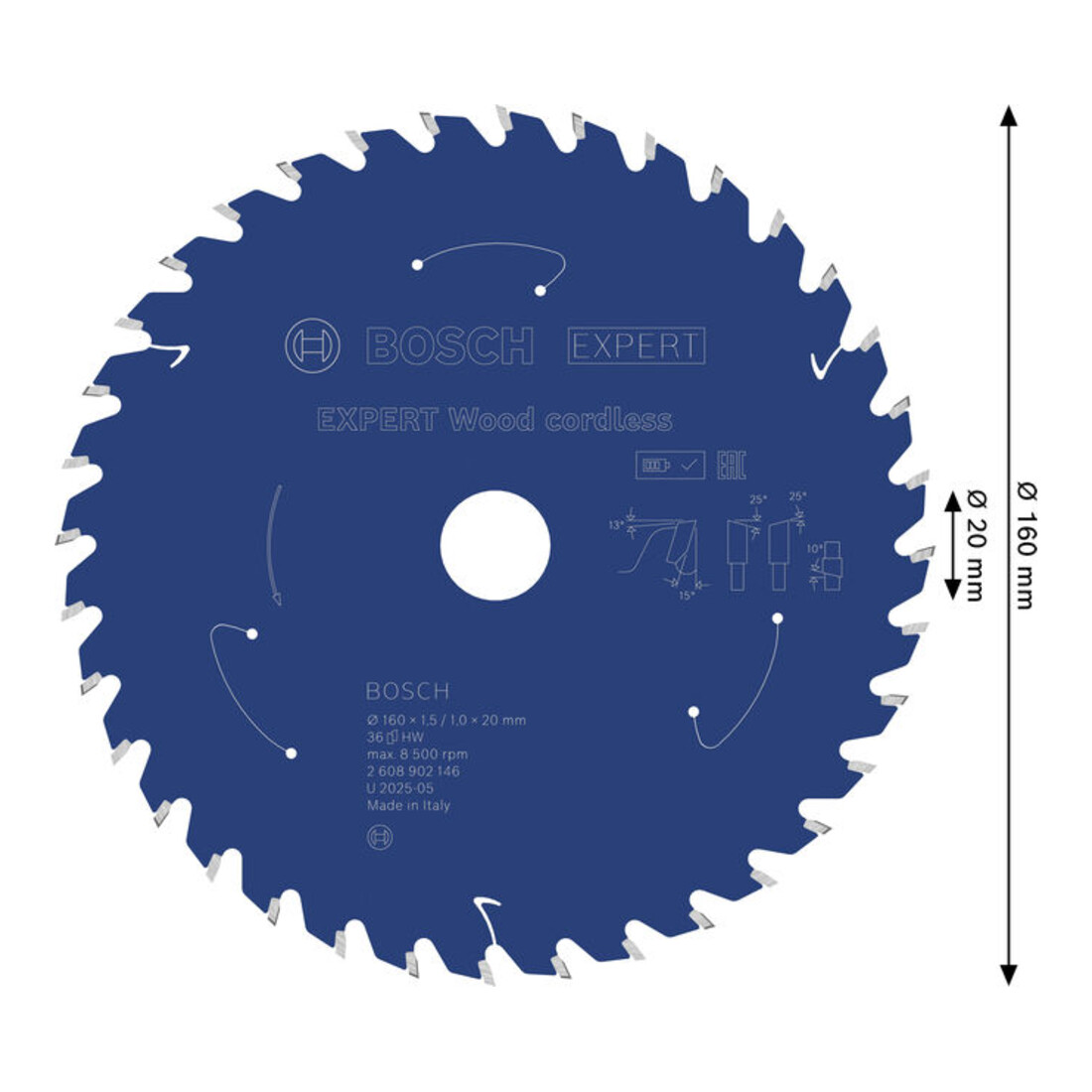 Bosch EXPERT Wood Kreissägeblatt, 160x1,45x20 mm, Z36