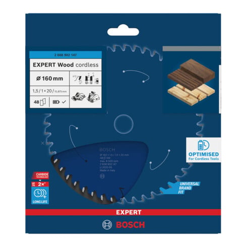 Bosch EXPERT Wood Kreissägeblatt, 160x1,45x20 mm, Z48
